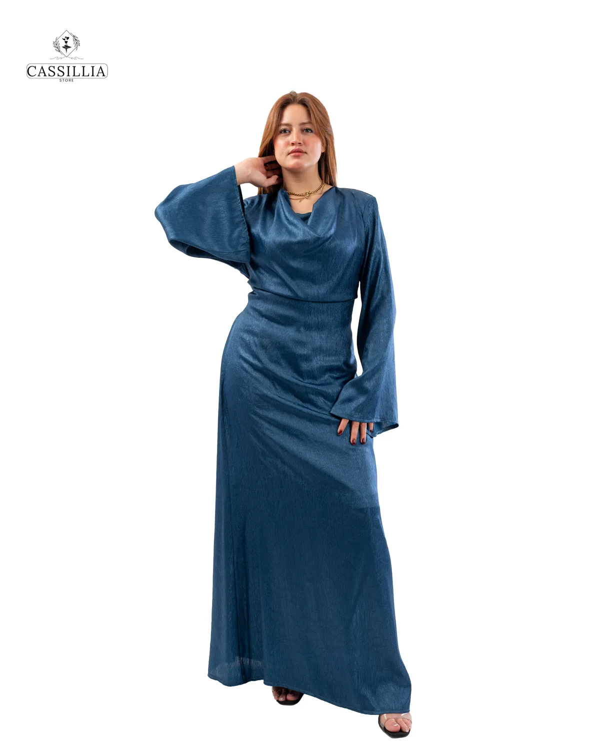 Serena Gradient Satin Dress - View 1