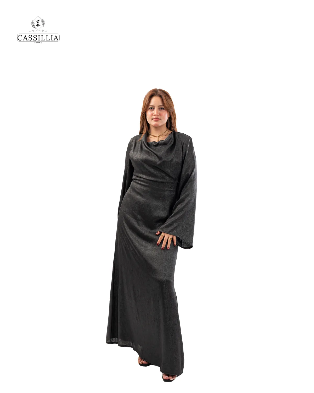 Serena Gradient Satin Dress - View 2