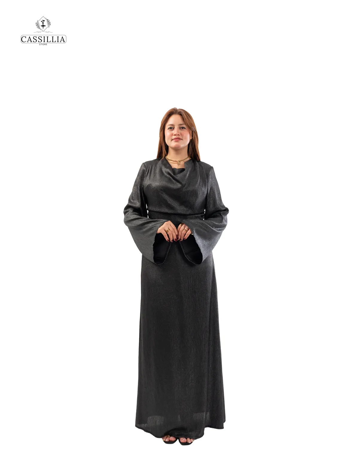 Serena Gradient Satin Dress - View 5