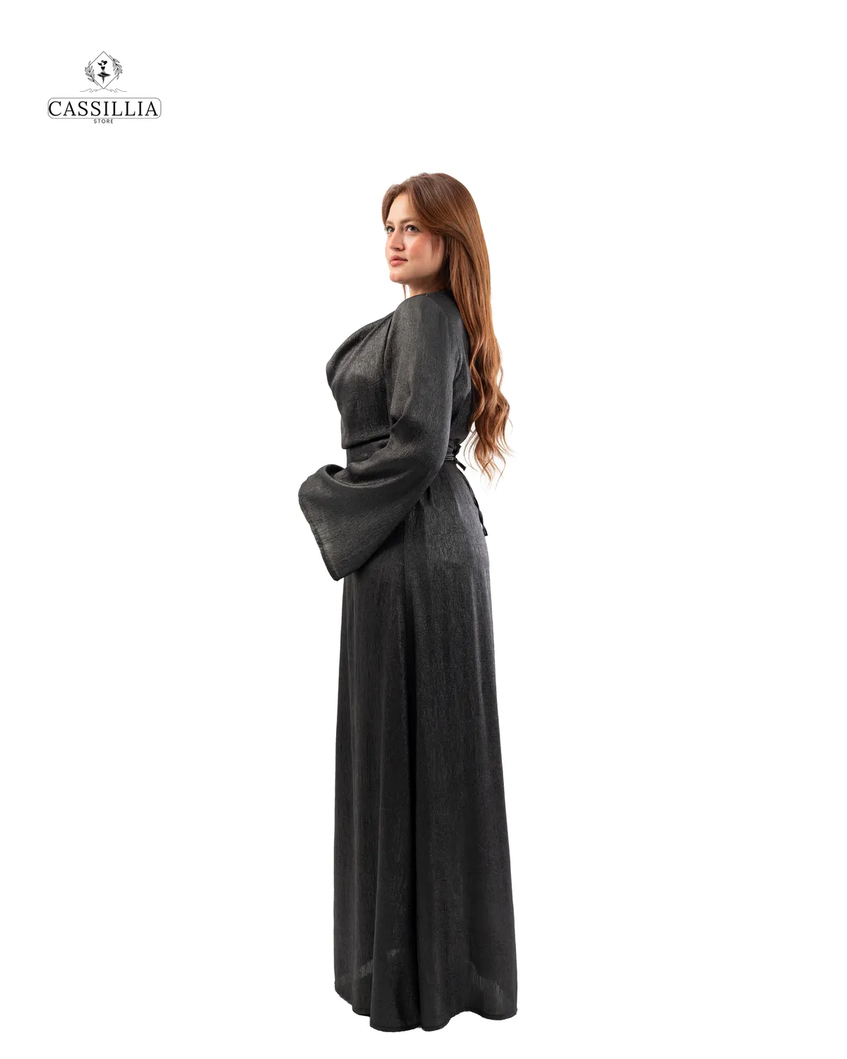 Serena Gradient Satin Dress - View 7